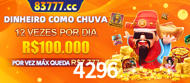 Banner do programa de recompensas Recomende para amigos do 4296, detalhando os bônus por convidar amigos, com prêmios que chegam a R$288.888.